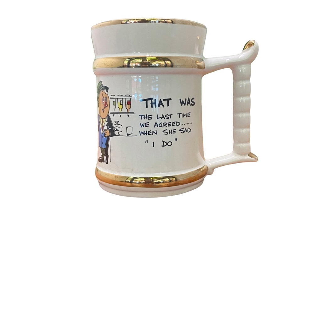 Vintage Prince  William Ware England Funny Vintage Ceramic Mug With Gold Trim
